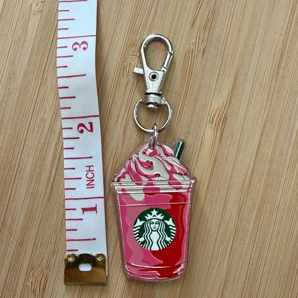 5 piece Starbucks Inspired Colorful Frappuccino Keychain Collection - Picture 8 of 9